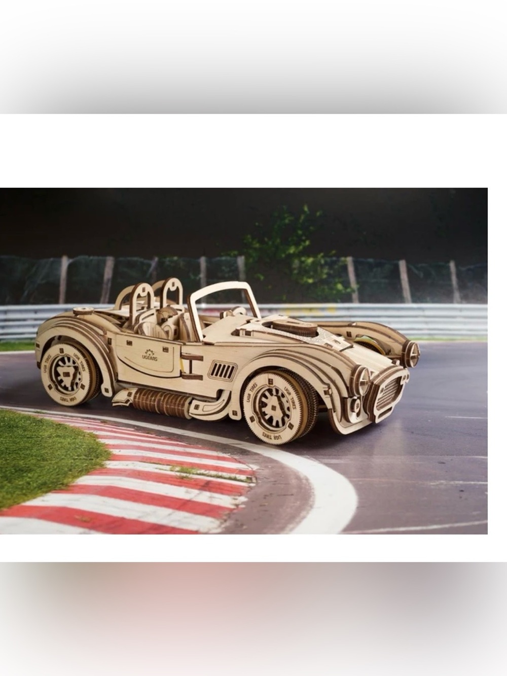 🏁UGEARS Drift Cobra Racing Car Wooden Mechanical Model Kit – NIB🏁